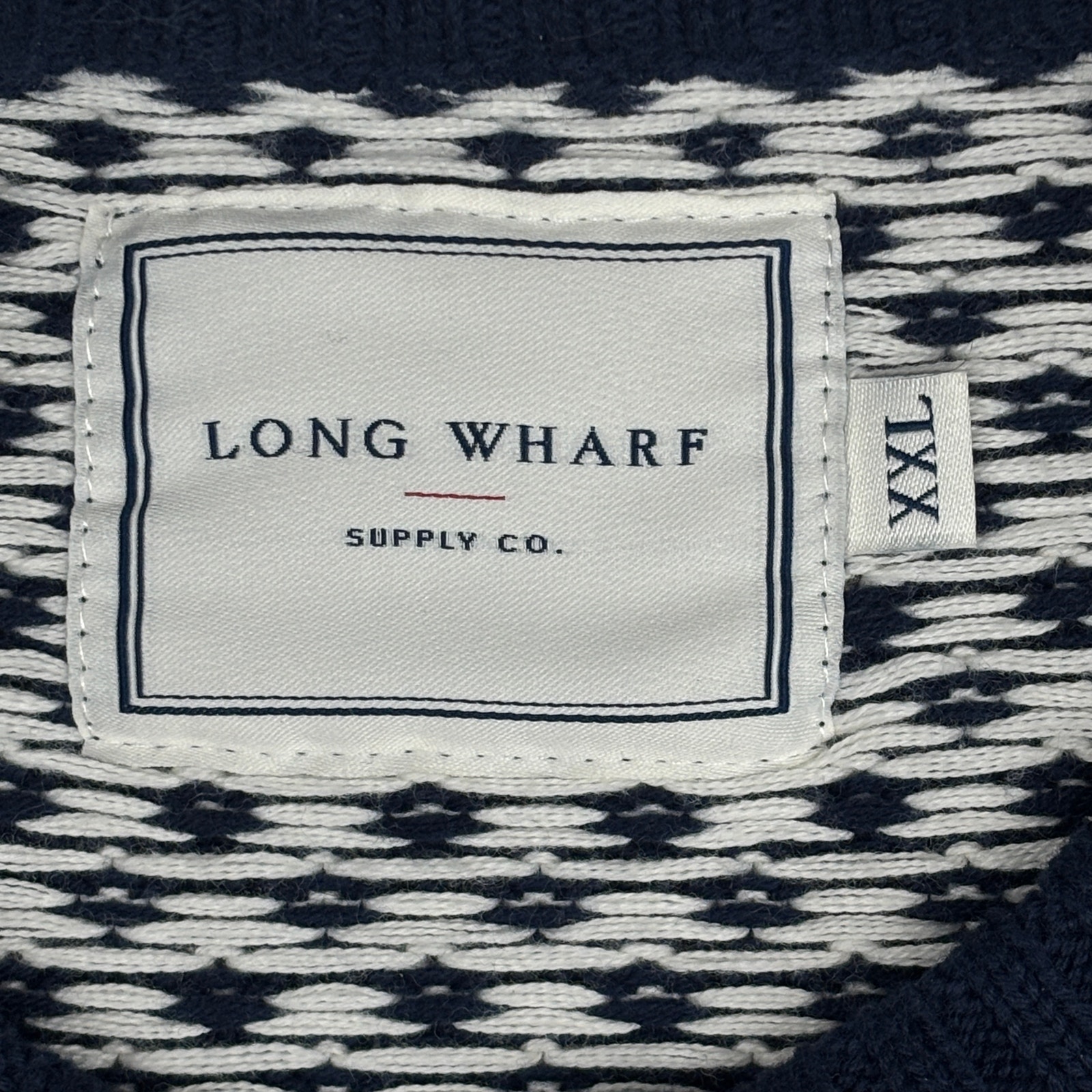 Long Wharf Supply Co Edgartown Seawell Crew Sweater Navy White Men's Xxl — image 2 of 8